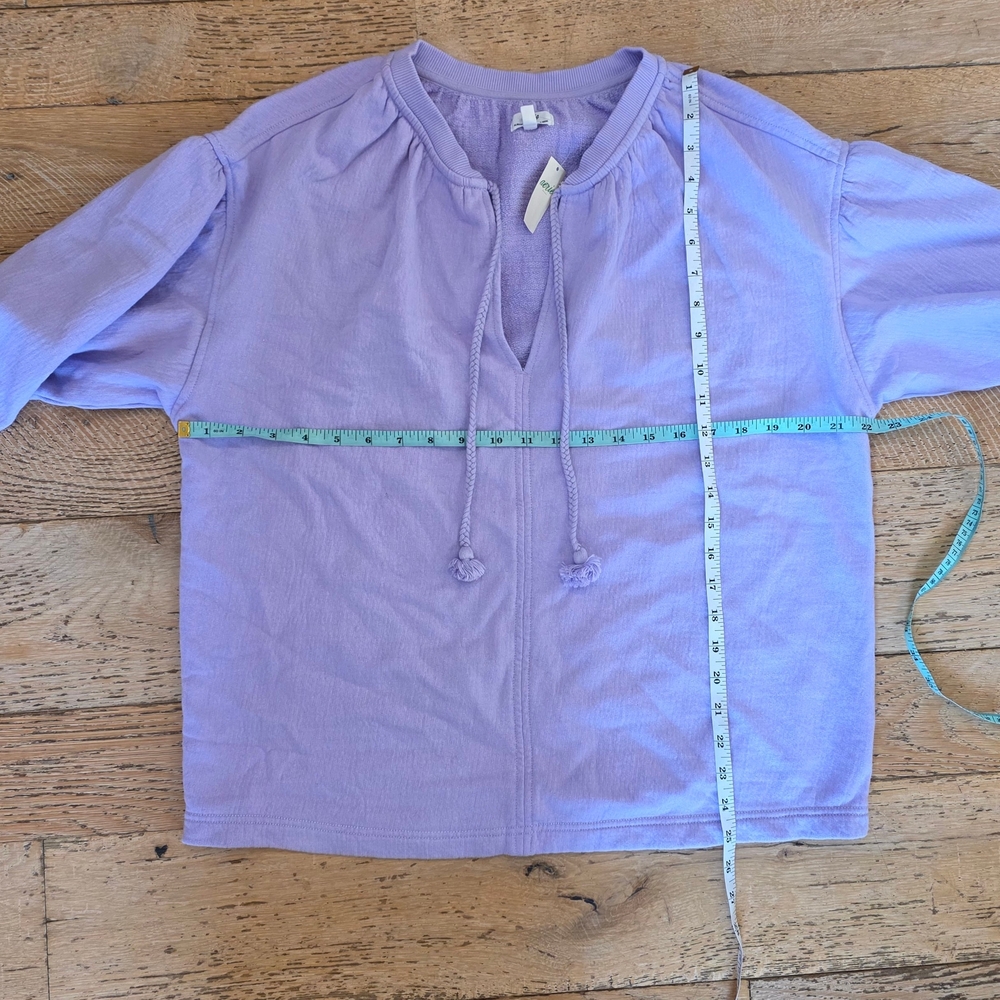 NWT Aerie Cotton Easy Street Lavender V-Neck Sweatshirt boho girly retro style - Picture 7 of 8